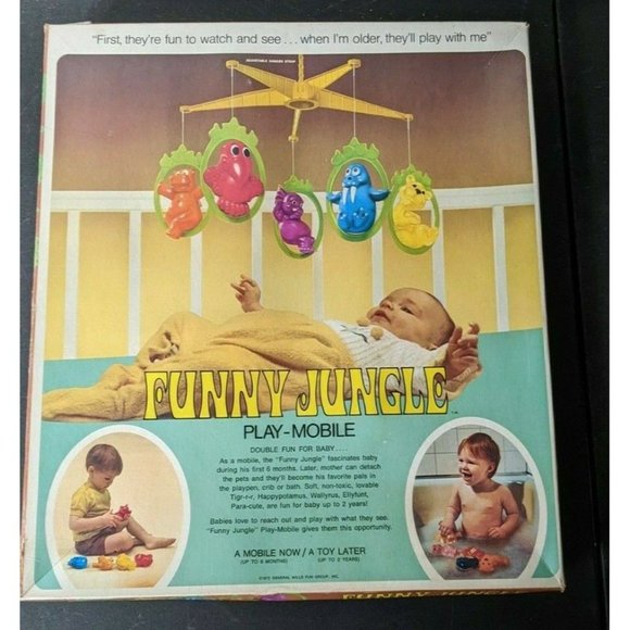 Vintage 1972 general mills fun jungle play-mobile Crib Mobile in the box rare! - Picture 1 of 12